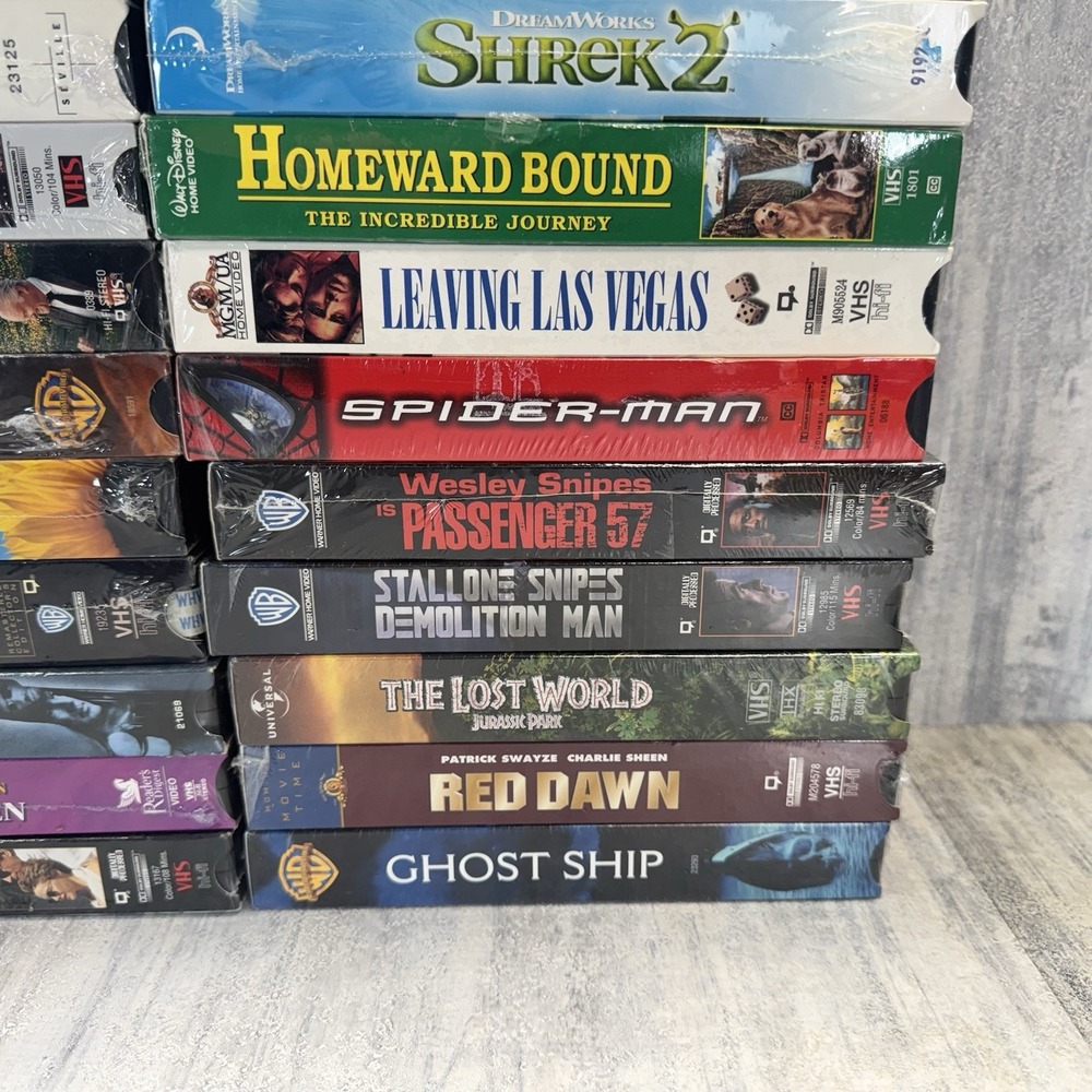 VHS Tapes Lot New Sealed E.T Shrek Stallone Snipes Casablanca Jurassic Spiderman - Picture 6 of 12